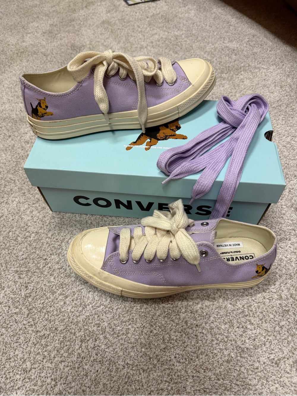 Converse X Golf Le FLEUR Low-Top Sneakers with Cream Soles and Dog Graphic